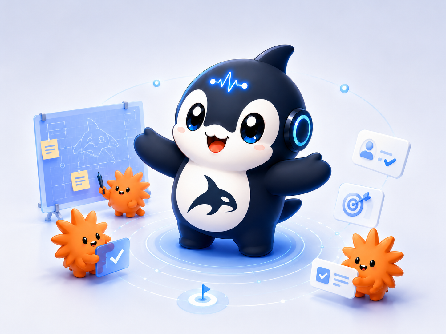 Mascota de Worka presentando el roadmap de piloto